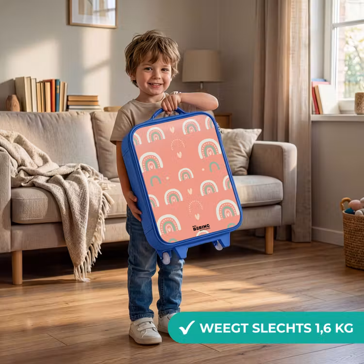 Kinderkoffer - Blauw - Koraal kleurenbogen — 2