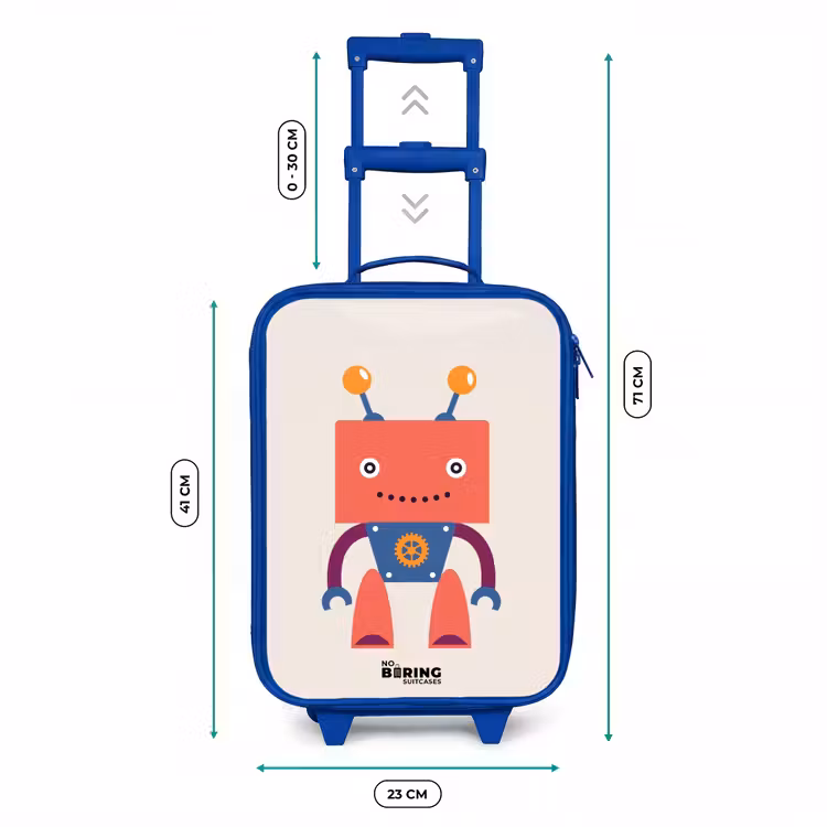 Kinderkoffer - Blauw - Rode robot met vierkant hoofd — 6