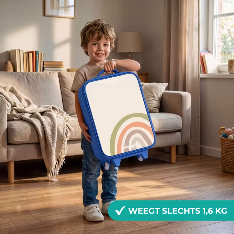 Kinderkoffer - Blauw - Ruwe regenboog pastel — 2
