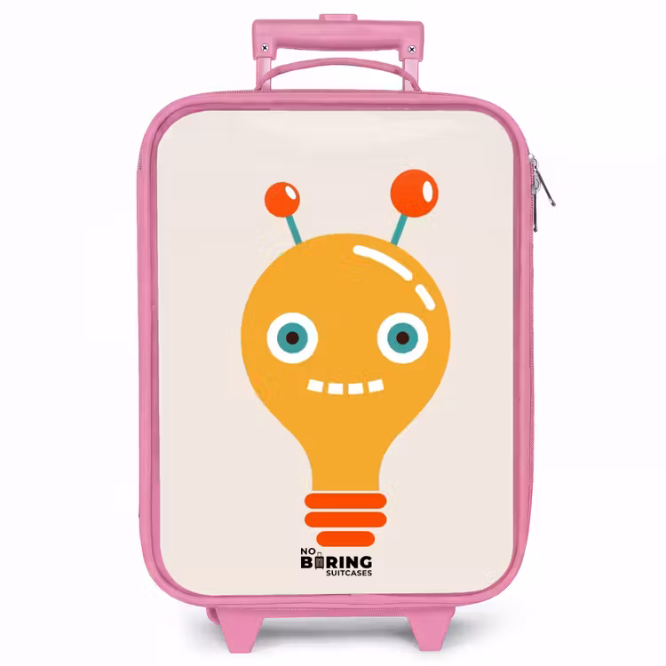Kinderkoffer - Roze - Gloeilamp robot met grote ogen — 1