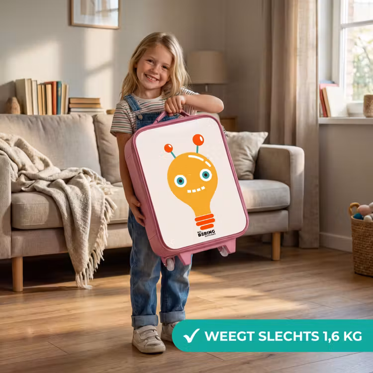 Kinderkoffer - Roze - Gloeilamp robot met grote ogen — 2