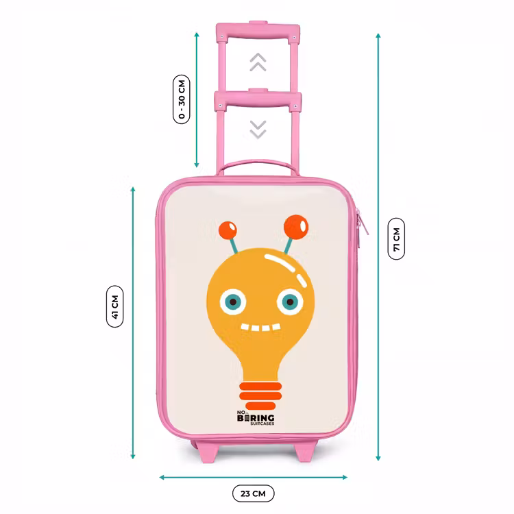 Kinderkoffer - Roze - Gloeilamp robot met grote ogen — 6