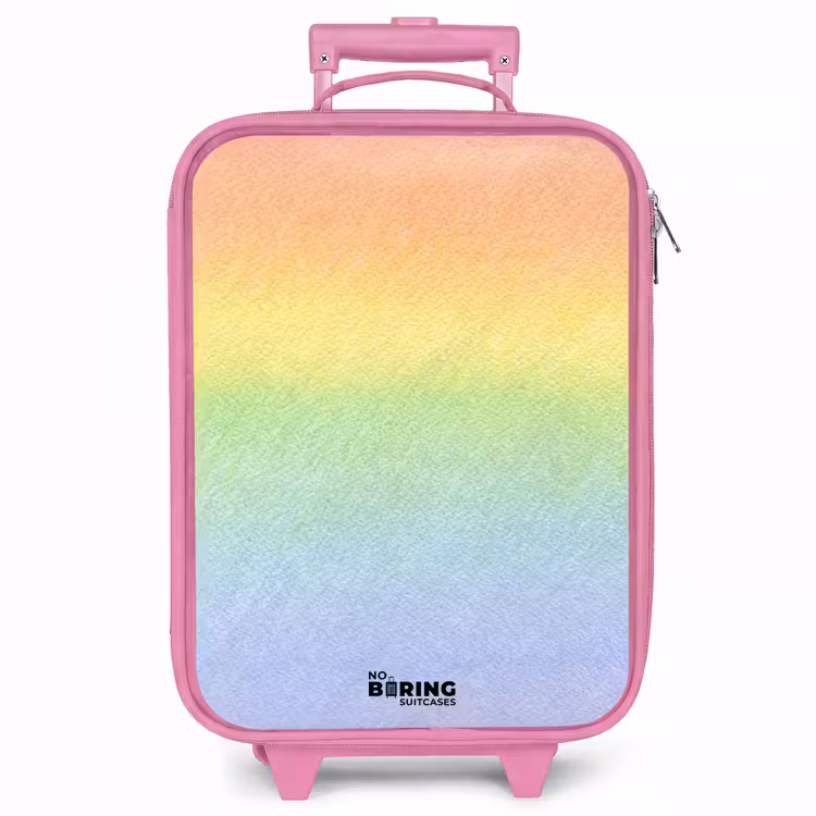 Kinderkoffer - Roze - Pastel regenboog van krijt — 1