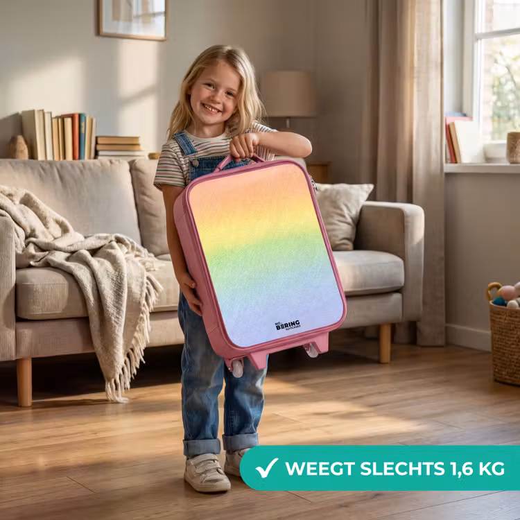 Kinderkoffer - Roze - Pastel regenboog van krijt — 2