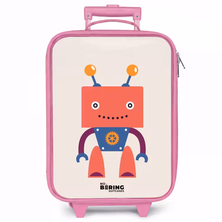 Kinderkoffer - Roze - Rode robot met vierkant hoofd — 1