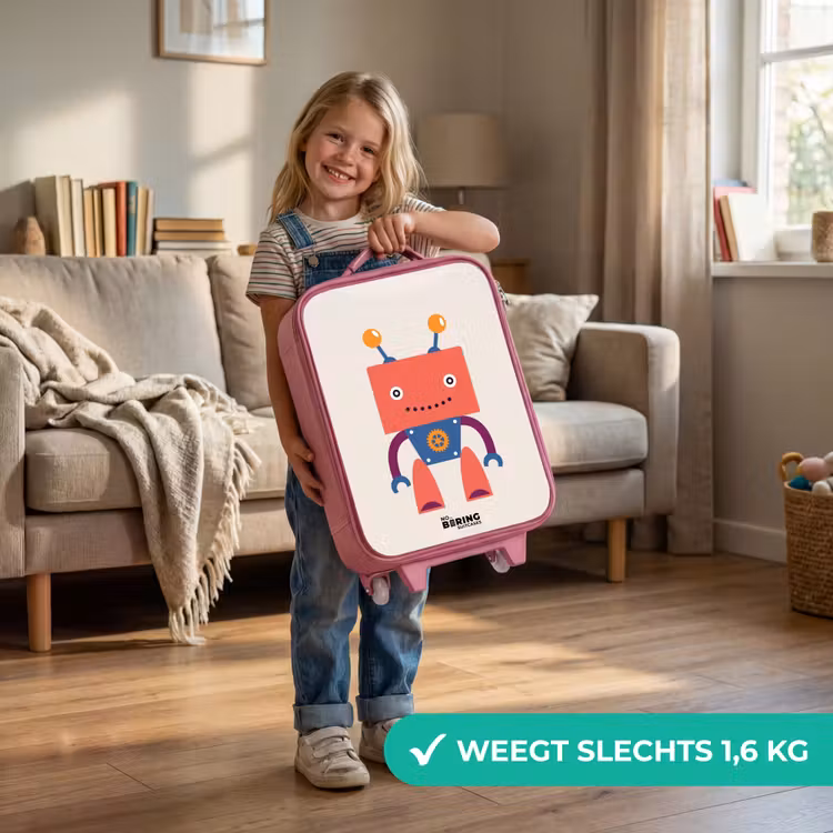 Kinderkoffer - Roze - Rode robot met vierkant hoofd — 2