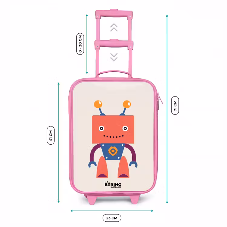 Kinderkoffer - Roze - Rode robot met vierkant hoofd — 6