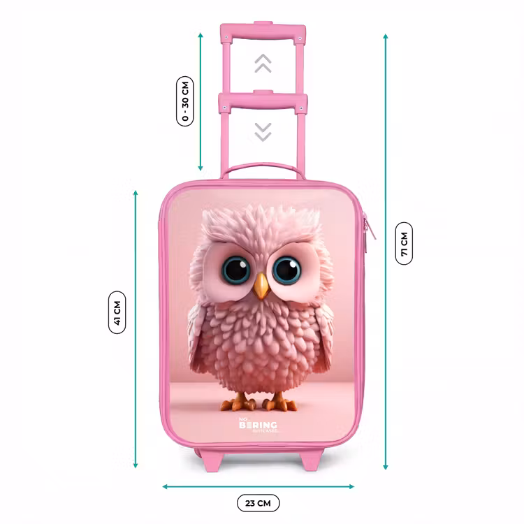 Kinderkoffer - Roze - Roze uil met blauwe ogen — 6