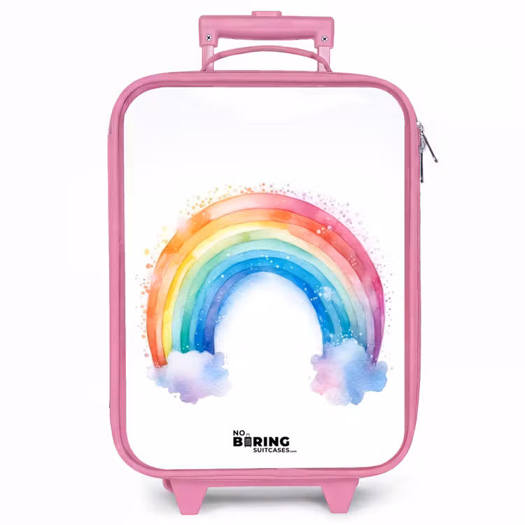 Kinderkoffer - Roze - Waterverf regenboog — 1