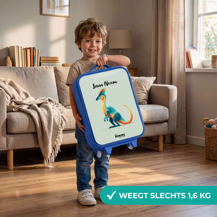 Kinderkoffer - Blauw - Dino - Blauw - Dier — 2