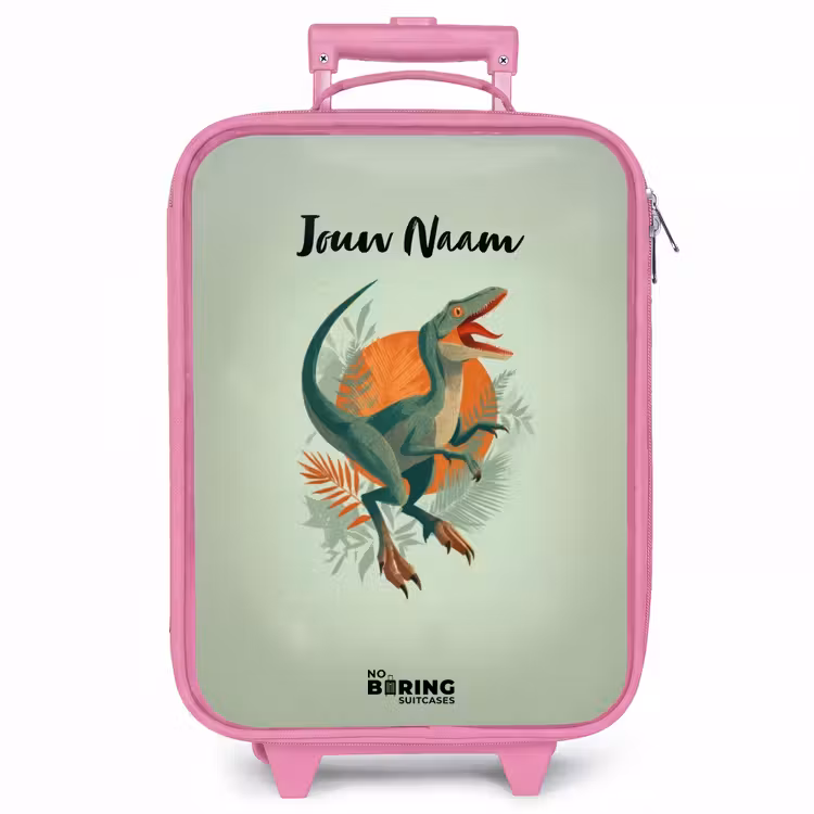 Kinderkoffer - Roze - Dier - Dino - Natuur — 1
