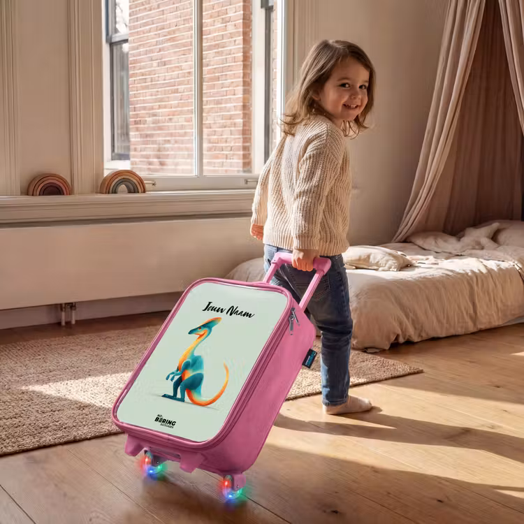 Kinderkoffer - Roze - Dino - Blauw - Dier — 3
