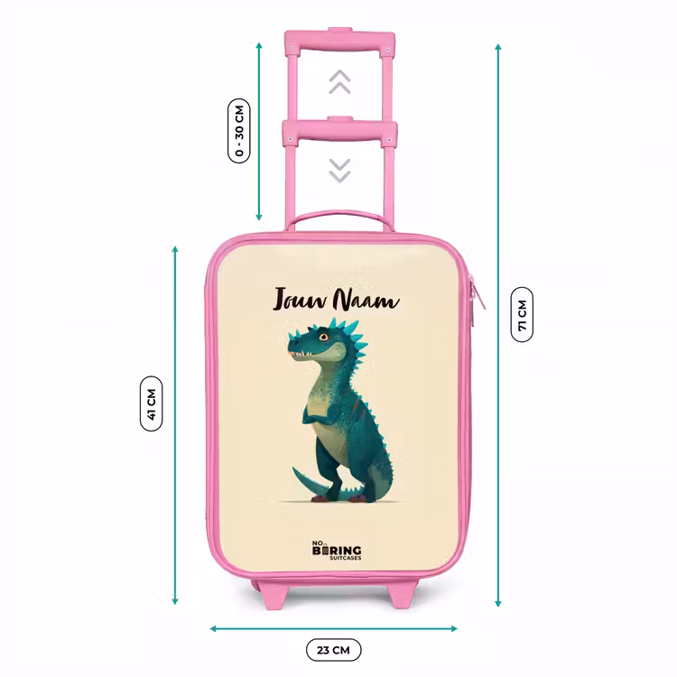 Kinderkoffer - Roze - Dino - Dier - Blauw - Groen — 6