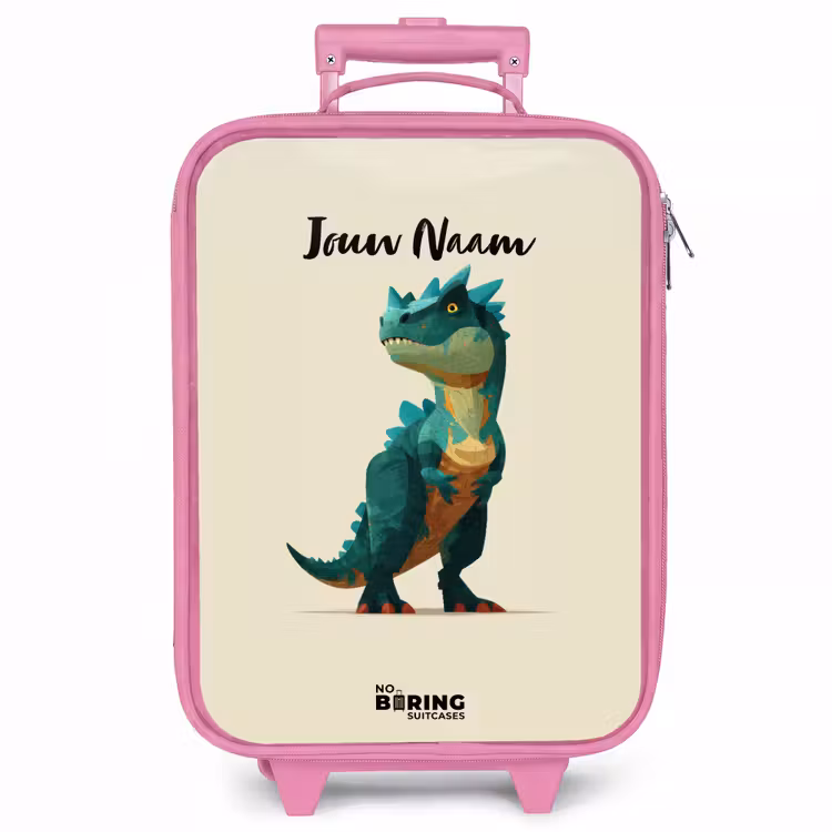Kinderkoffer - Roze - Dino - Dier - Groen — 1