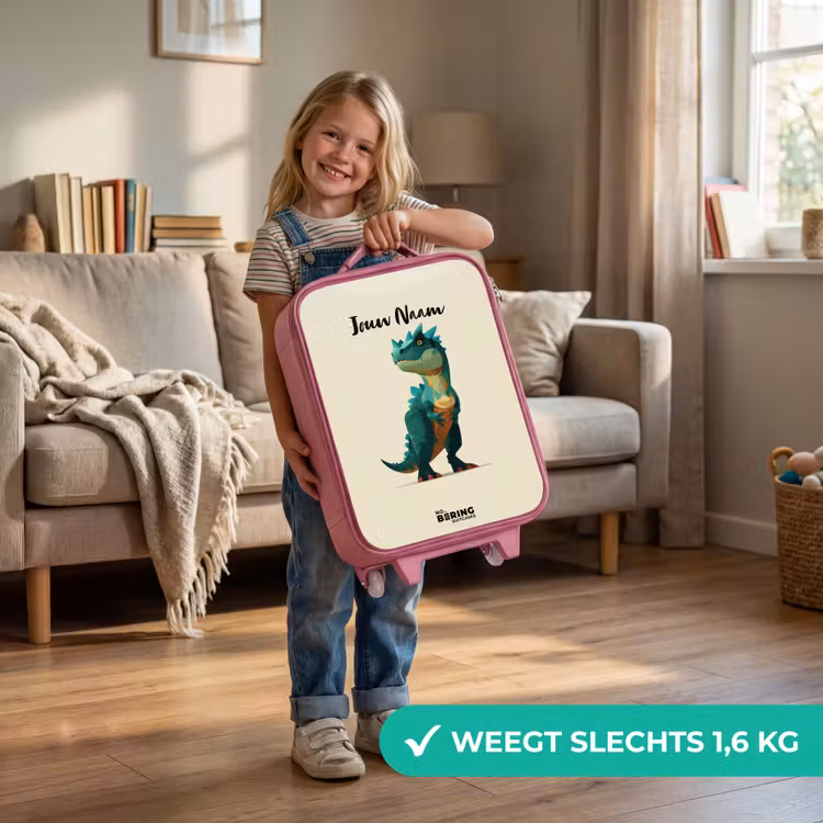Kinderkoffer - Roze - Dino - Dier - Groen — 2
