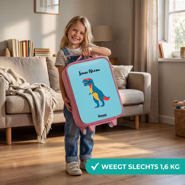 Kinderkoffer - Roze - Dino - Dier - Zonnebril — 2