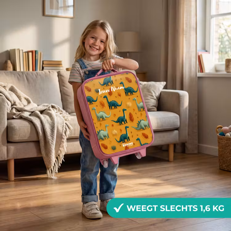 Kinderkoffer - Roze - Dino - Dieren - Patroon — 2