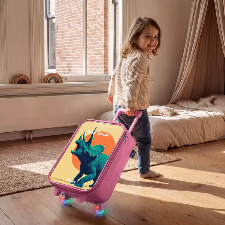 Kinderkoffer - Roze - Dino - Triceratops - Dier — 3