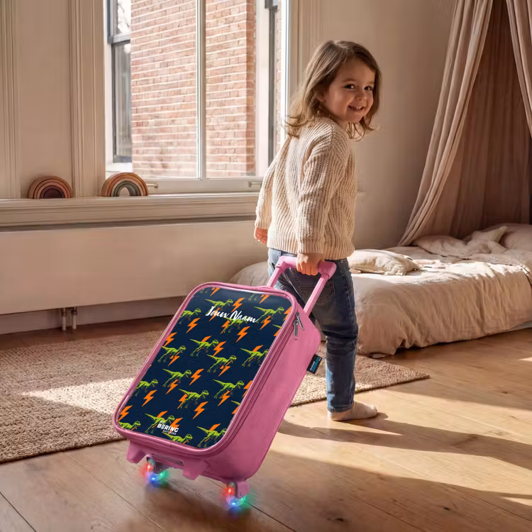 Kinderkoffer - Roze - Dinos - Bliksem - Dieren - Blauw — 3