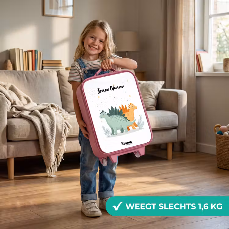 Kinderkoffer - Roze - Dinos - Dieren - Sterren — 2