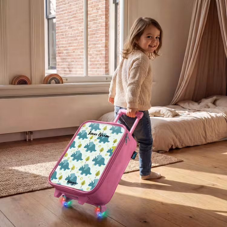 Kinderkoffer - Roze - Dinos - Patroon - Natuur — 3