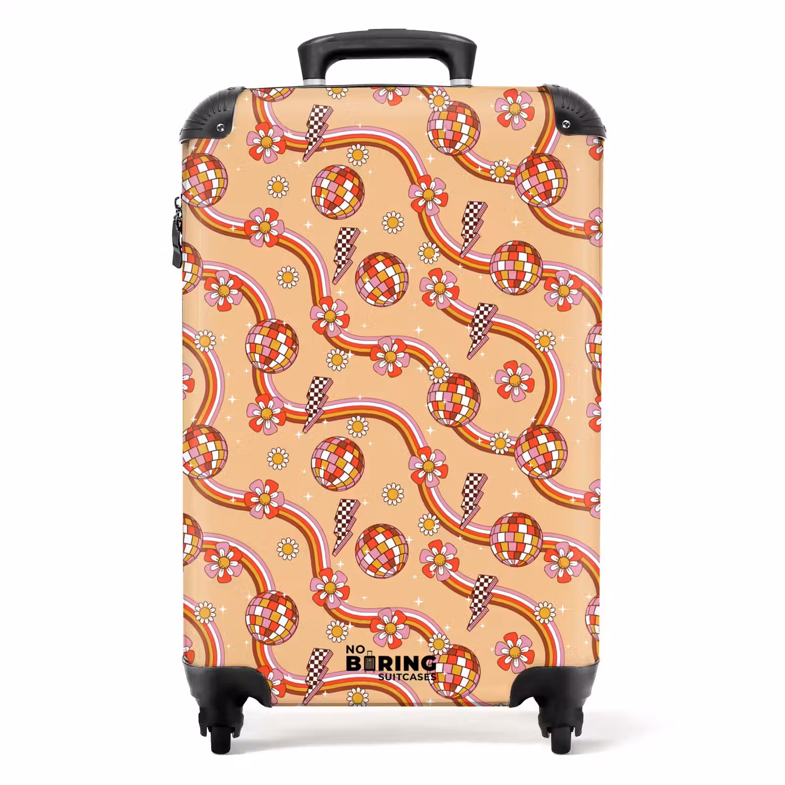 Koffer - Retro disco 70s bloem patroon kleurrijk — 1