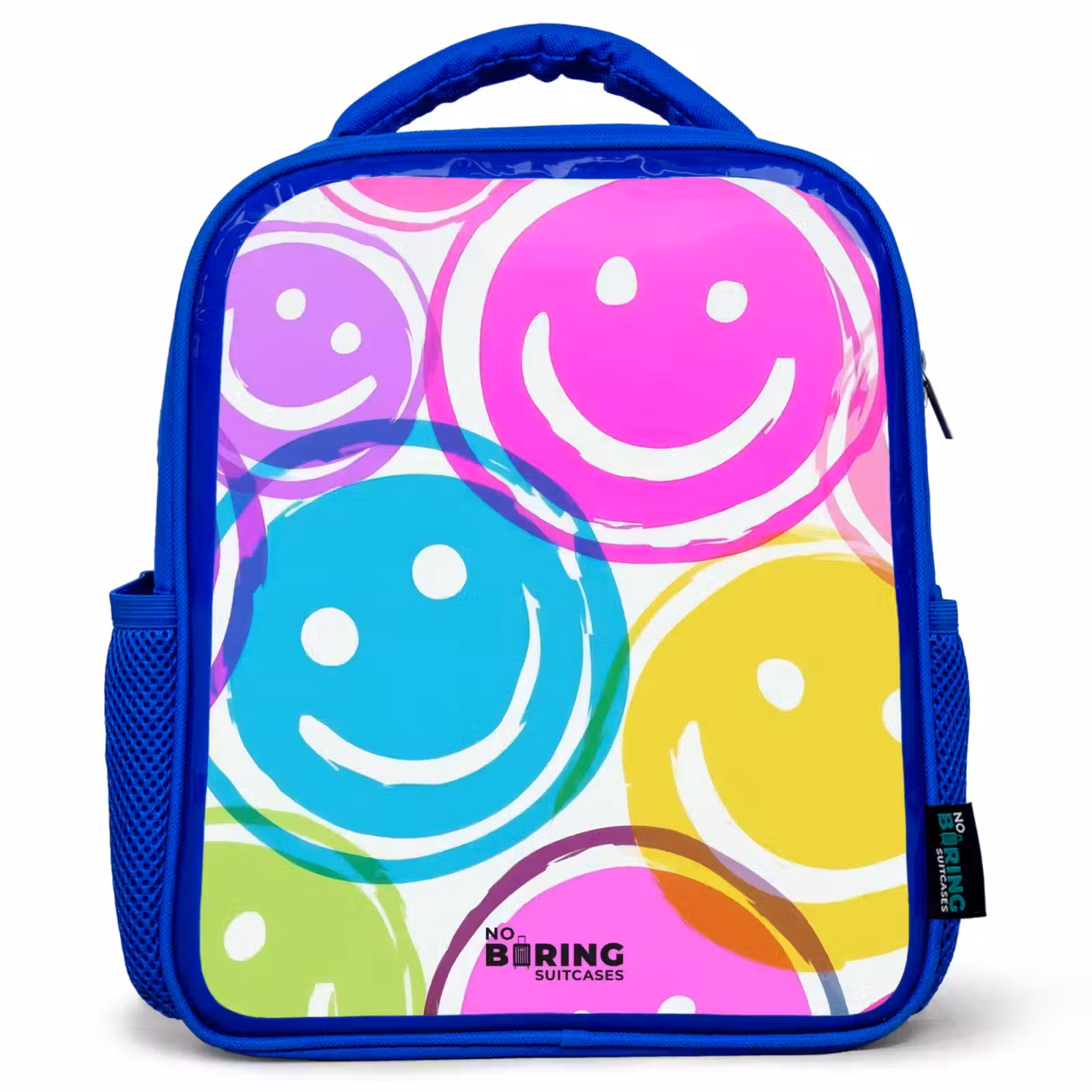 Kinderrugzak met naam - Blauw - Kleurrijke glimlachexplosie — 1