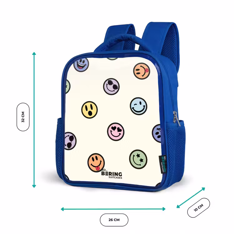 Kinderrugzak met naam - Blauw - Speelse smiley-mix — 6