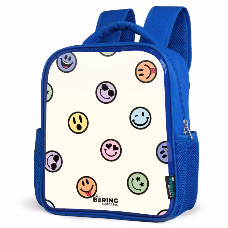 Kinderrugzak met naam - Blauw - Speelse smiley-mix — 9