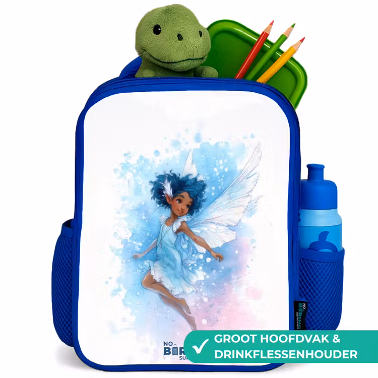 Kinderrugzak met naam - Blauw - Vliegende fee in blauwe tinten — 5