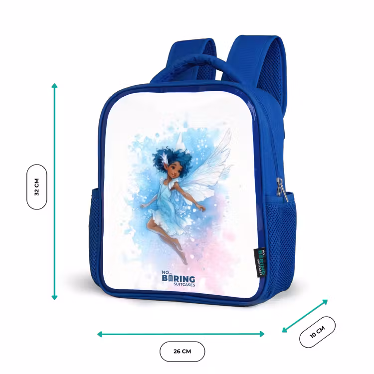 Kinderrugzak met naam - Blauw - Vliegende fee in blauwe tinten — 6