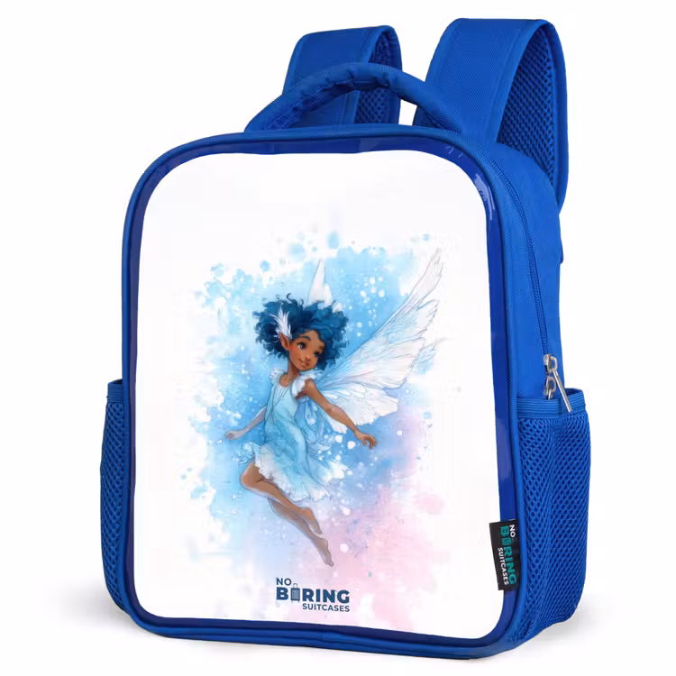 Kinderrugzak met naam - Blauw - Vliegende fee in blauwe tinten — 9