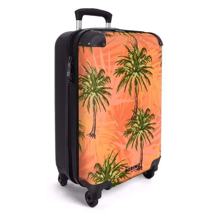 Koffer - Palmbomen met fleurige achtergrond. — 2