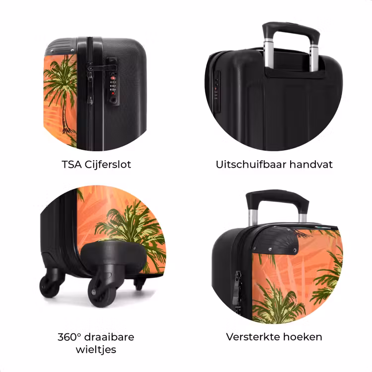 Koffer - Palmbomen met fleurige achtergrond. — 7