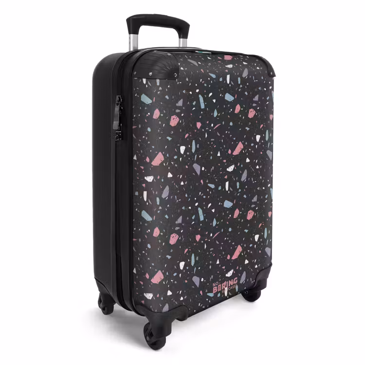Koffer - Terrazzo patroon zwart met pastel — 2