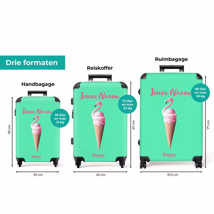 Koffer met naam - Flamingohoorntje — 3