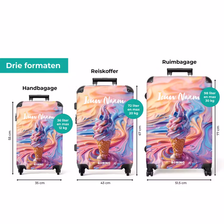 Koffer met naam - Pastel swirl — 3