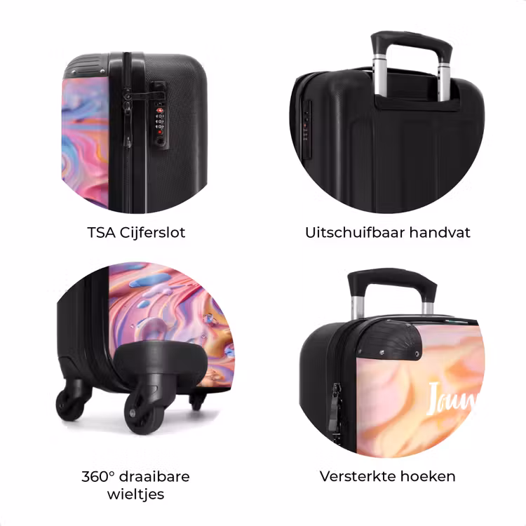 Koffer met naam - Pastel swirl — 8