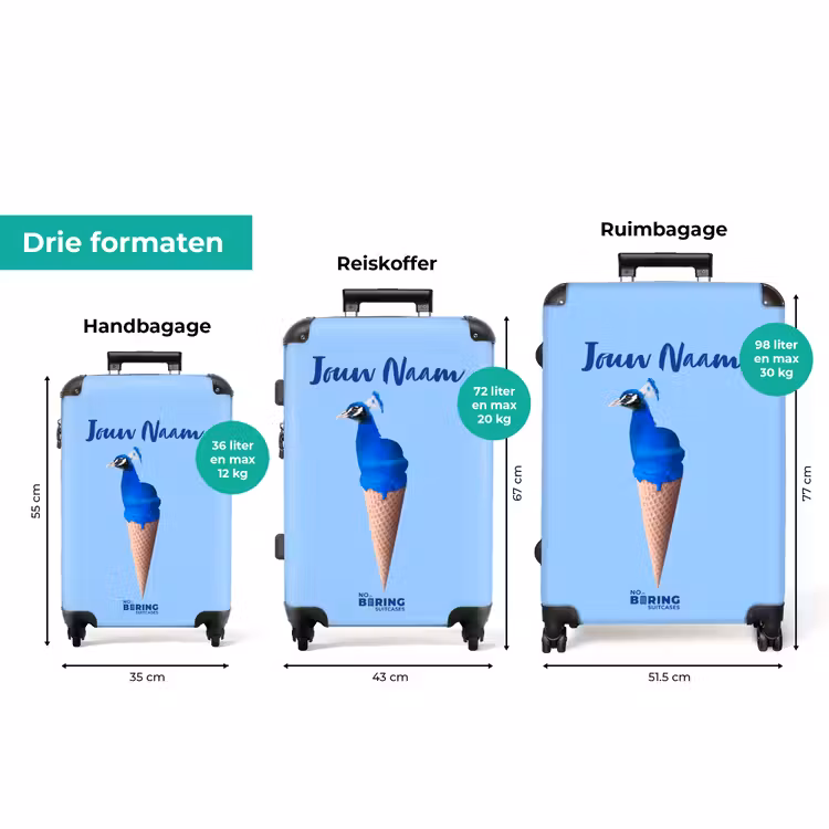 Koffer met naam - Pauwhoorntje — 3