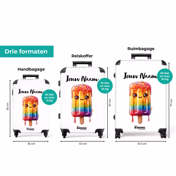 Koffer met naam - Ruby regenboogijsje — 3