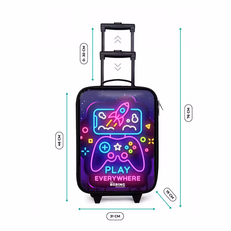 Kinderkoffer - Neonillustratie met een controller — 6