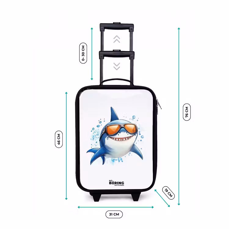 Kinderkoffer - Coole haai met zonnebril in het water — 6