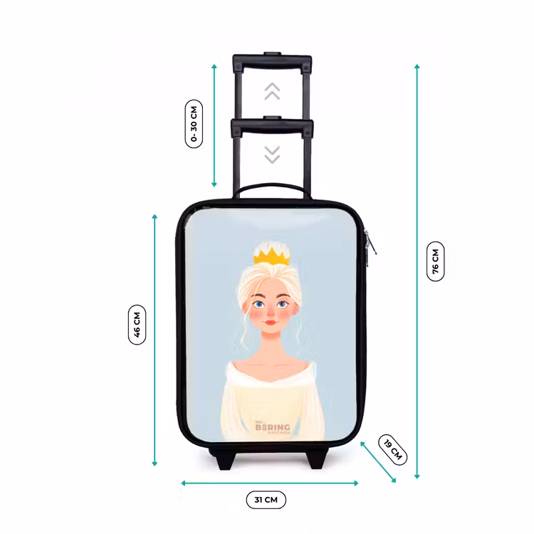 Kinderkoffer - Prinses met een gouden kroon - Blauw — 6