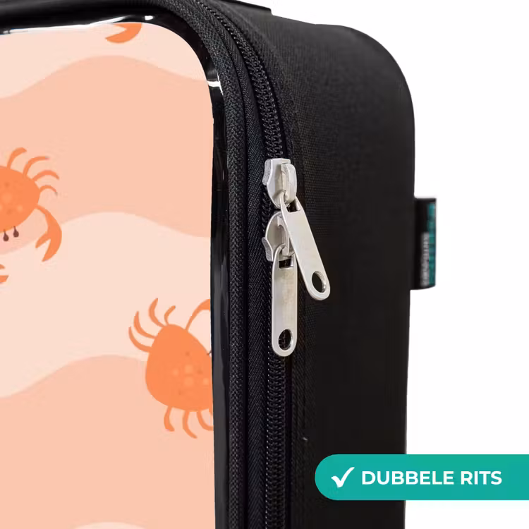Kinderkoffer - Oranje krabben op golvende achtergrond — 5