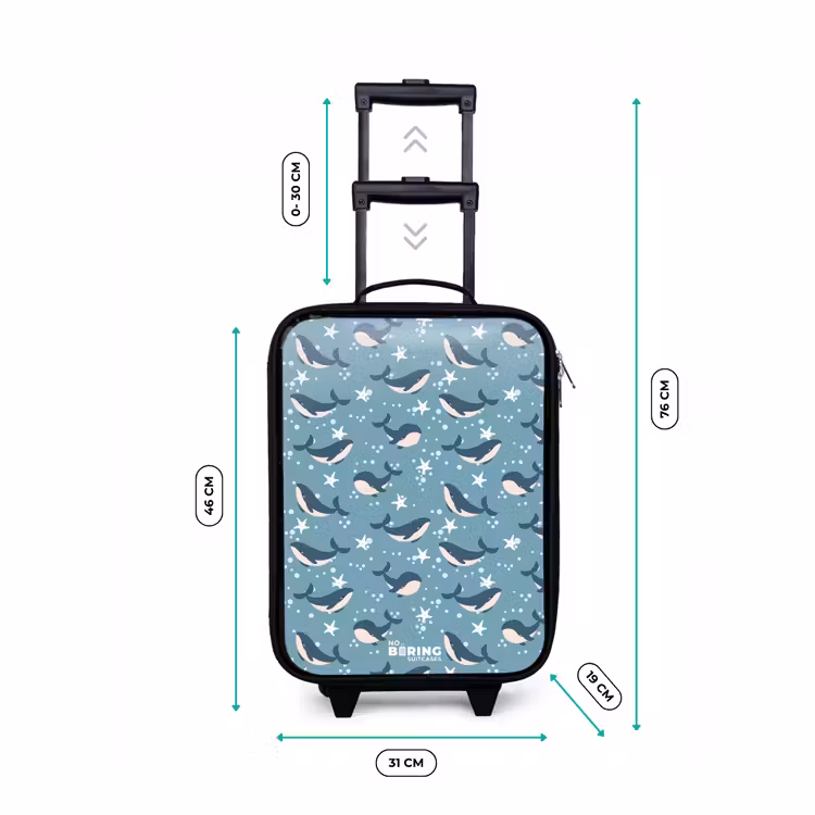 Kinderkoffer - Donkerblauw walvissenpatroon met zeesterren — 6