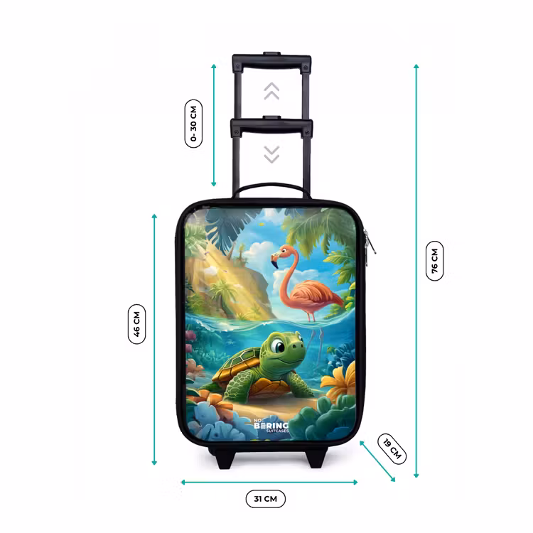 Kinderkoffer - Schildpad in tropisch water met flamingo — 6