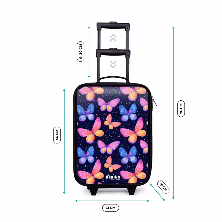 Kinderkoffer - Kleurrijke vlinders in roze en blauw — 6