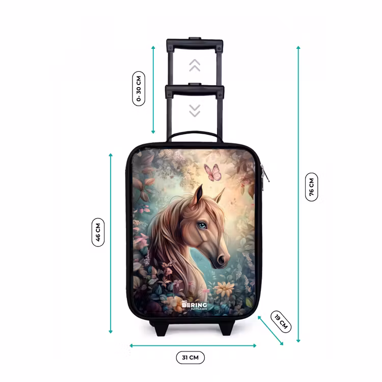 Kinderkoffer - Paard met vlinders in bloementuin — 6