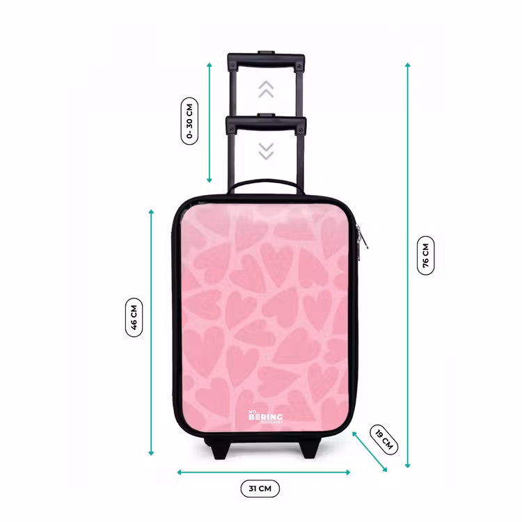 Kinderkoffer - Roze hartjes patroon — 6