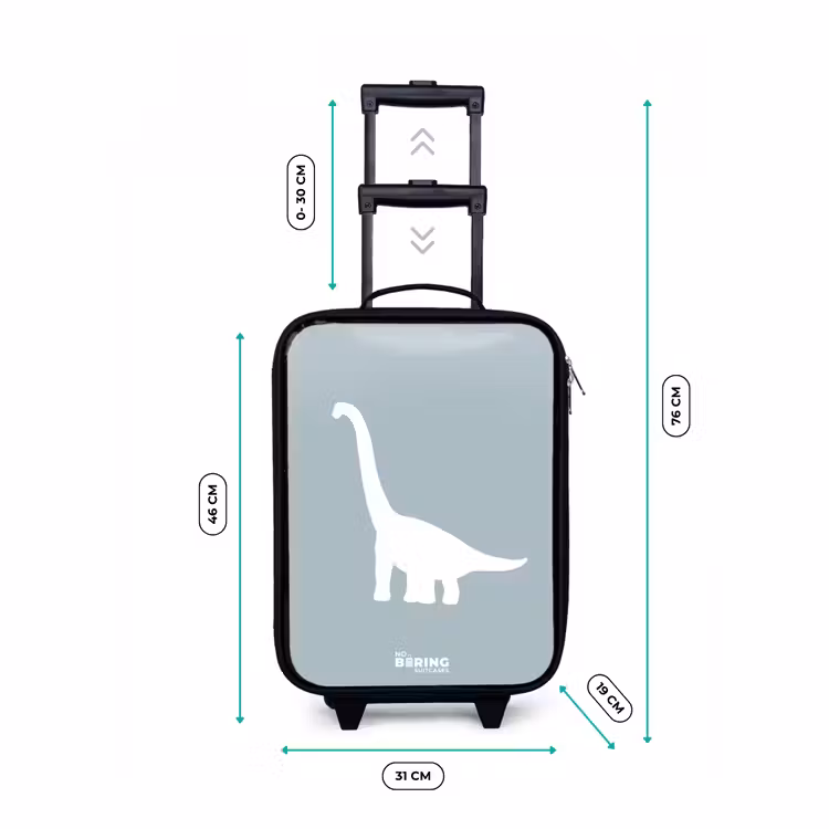 Kinderkoffer - Blauw met Brachiosaurus dino — 6